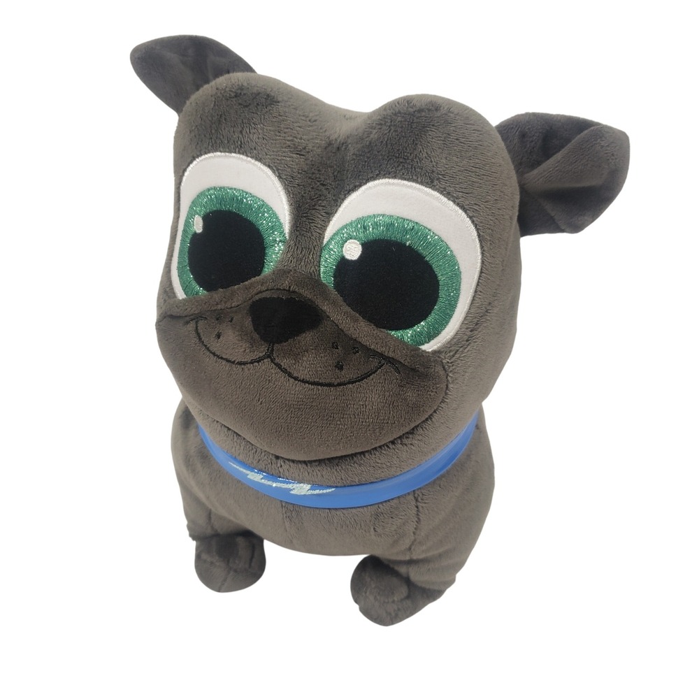 Disney Puppy‎ Dog Pals Bingo Plush Beanbag Stuffed Animal Toy Gray Blue Collar